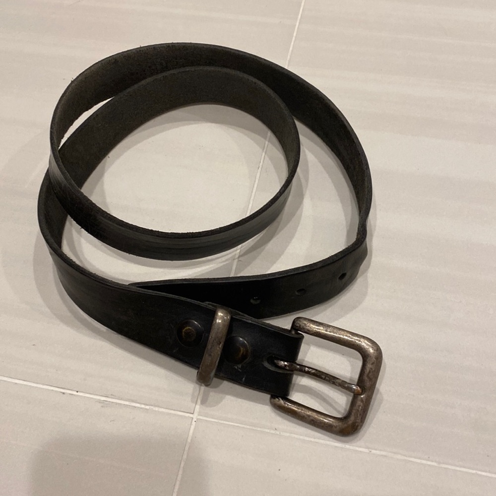 Black Leather Biker Belt